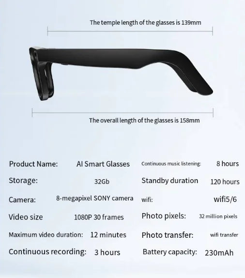 AI Camera Smart Glasses by Anti Spier