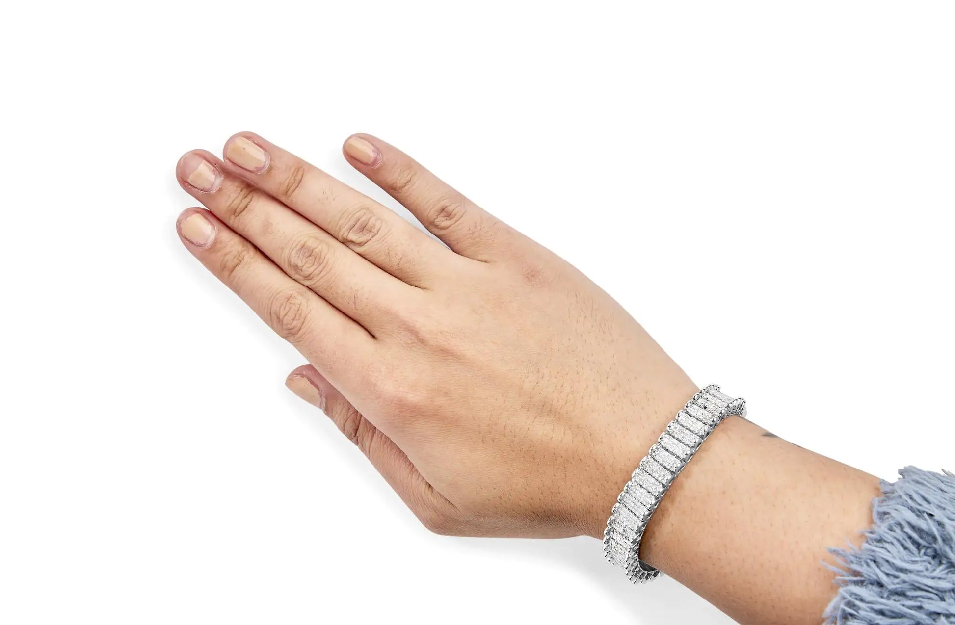 14K Gold 5.00 Cttw Square Princess Cut White Diamond Rectangular Invisible Set Link Tennis Bracelet (H-I Color, SI2-I1 Clarity) - 7.25” Inches by Anti Spier