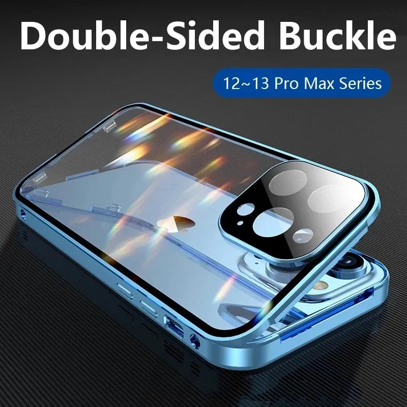 Double Sided Glass Snap Lock Case For iPhones by Anti Spier