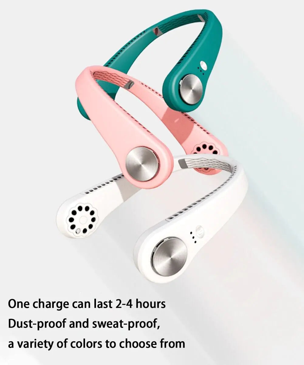 USB Portable Hanging Neck Fan Cooling Air Cooler Little Electric Air Conditioner by Anti Spier