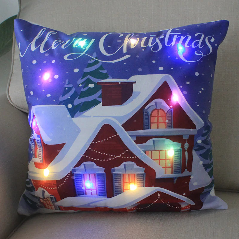 Super Soft Plush Christmas LED Lantern Pillowcase by Anti Spier