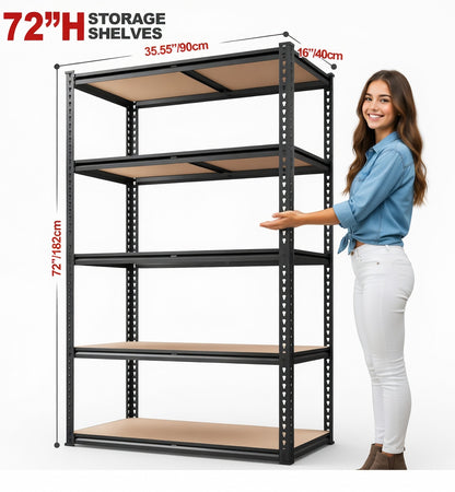 5-Tier Heavy Duty Metal Storage Shelves, Shelving Units, Adjustable Racks by Anti Spier