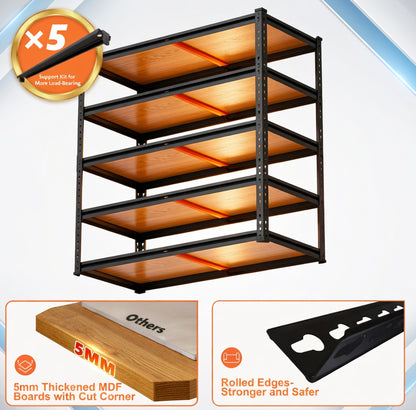 5-Tier Heavy Duty Metal Storage Shelves, Shelving Units, Adjustable Racks by Anti Spier