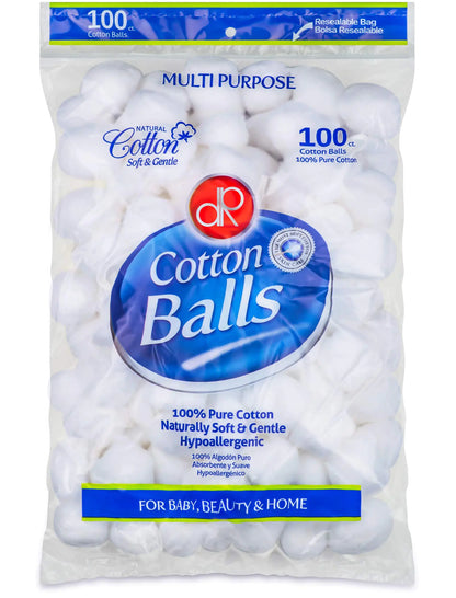 DecorRack 300 Small Cotton Balls for Make-Up, Nail Polish Removal, Pet Care, Applying Oil Lotion or Powder, Made from 100% Pure & Natural Cotton, Soft and Absorbent for Household Needs (300 Count) 300 Count by Anti Spier