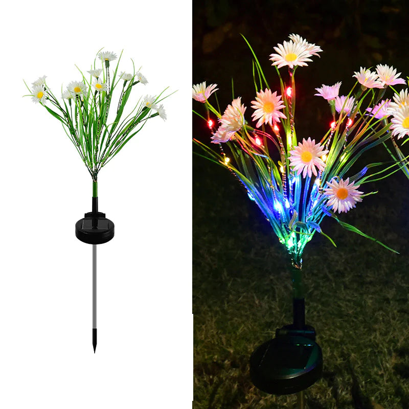 Solar Garden Lights LED Flower Stake Lamp Outdoor Yard Waterproof Patio Decor by Anti Spier