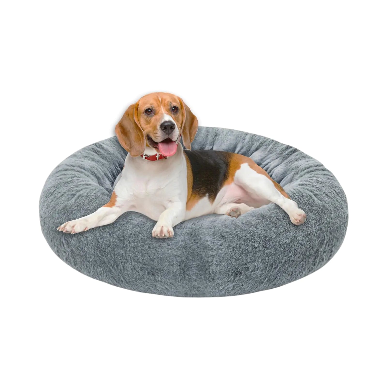 Dog Bed for Large Dogs 30 inch Calming Dogs & Cat Bed Washable Round Cozy Soft Pet Bed for Puppy and Kitten with Slip-Resistant Bottom Fluffy Plush Faux Fur Donut Cuddler Dog Bed by Anti Spier