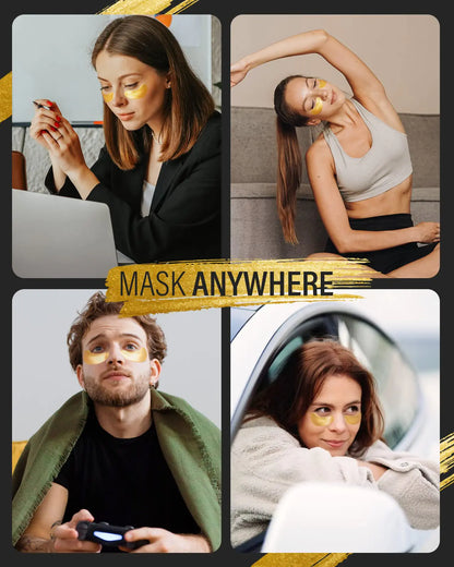 24k Gold Under Eye Patches (50 Pairs), eye mask, Collagen Skin Care Products, Eye Patches for Puffy Eyes, eye masks for dark circles and puffiness 1 Count (Pack of 50) by Anti Spier