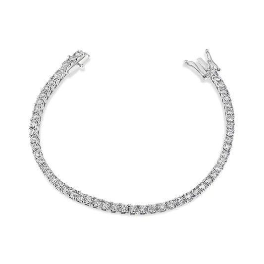 14K White Gold 2.0 Cttw Miracle Set Round-Cut Lab Grown Diamond Illusion 7" Tennis Bracelet (F-G Color, VS2-SI1 Clarity) by Anti Spier