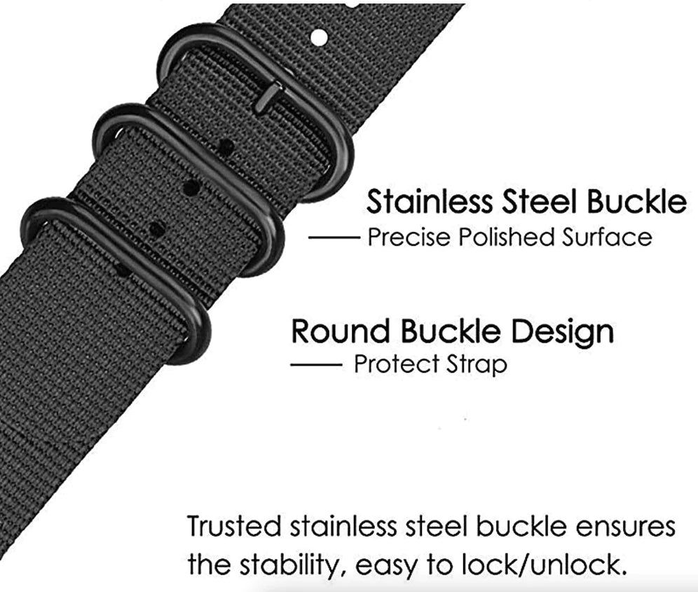18mm 20mm 22mm Durable Military Woven Nylon Wrist Watch Band Quick Release Strap by Anti Spier