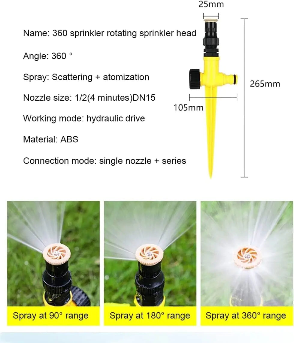 360° Rotation Auto Irrigation System Garden Lawn Sprinkler Patio Save Water USA by Anti Spier