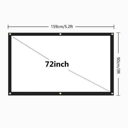 Portable Foldable Projector Screen 16:9 HD Outdoor Home Cinema Theater 3D Movie by Anti Spier