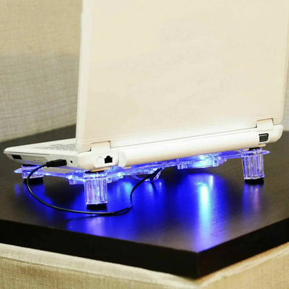 3 Fans USB Cooler Cooling Pad Stand LED Light Radiator For Laptop PC Notebook by Anti Spier