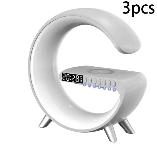 New Intelligent G Shaped LED Lamp Bluetooth Speake Wireless Charger Atmosphere Lamp App Control For Bedroom Home Decor by Anti Spier