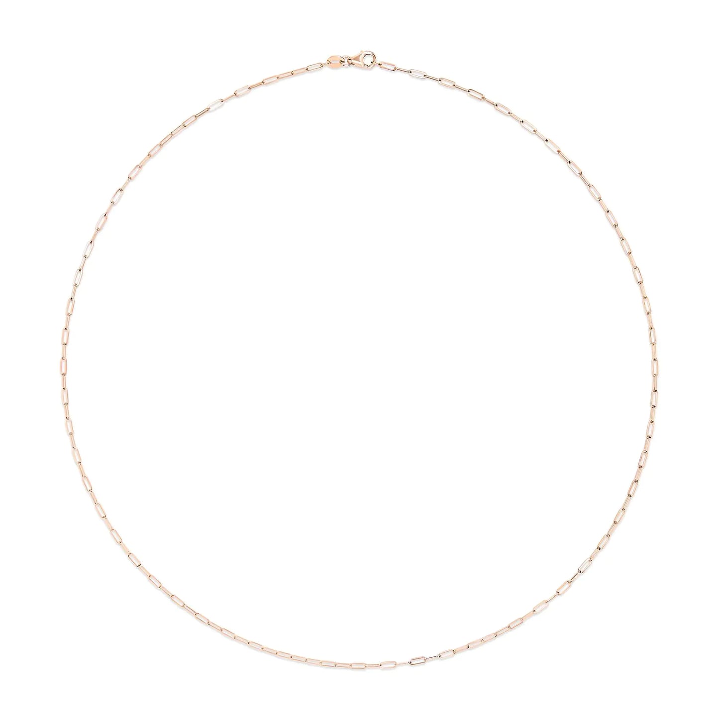 Unisex Solid 14K Gold 1.5mm Paperclip Chain Necklace - Choice of Length and Metal Color by Anti Spier