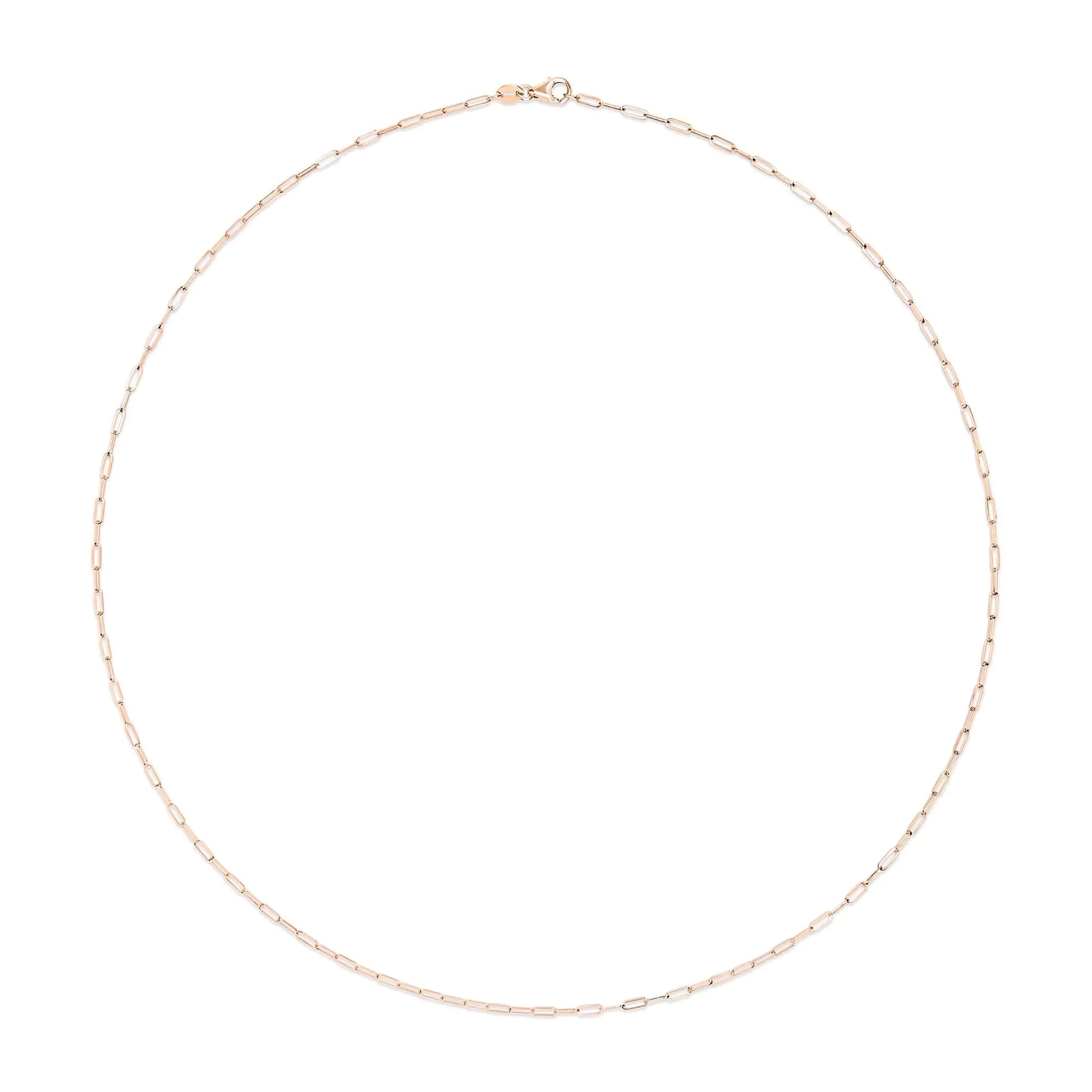 Unisex Solid 14K Gold 1.5mm Paperclip Chain Necklace - Choice of Length and Metal Color by Anti Spier