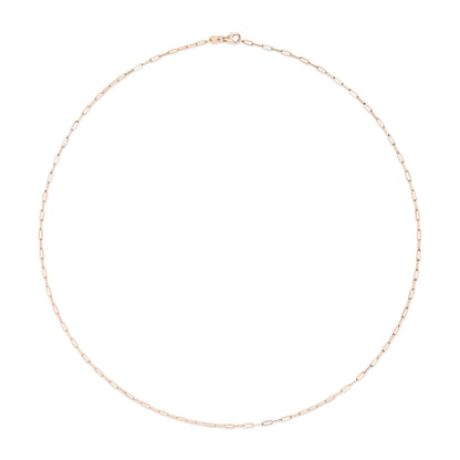 Unisex Solid 14K Gold 1.5mm Paperclip Chain Necklace - Choice of Length and Metal Color by Anti Spier