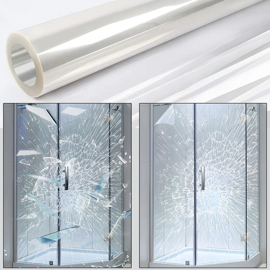 0.05mil Security Window Film 17.5in x 13.1ft Shatterproof Film Transparent Self-Adhesive Security Window Film 2Mil Anti Shatter Tempered Glass Film Glass protective window film for Home/Office by Anti Spier