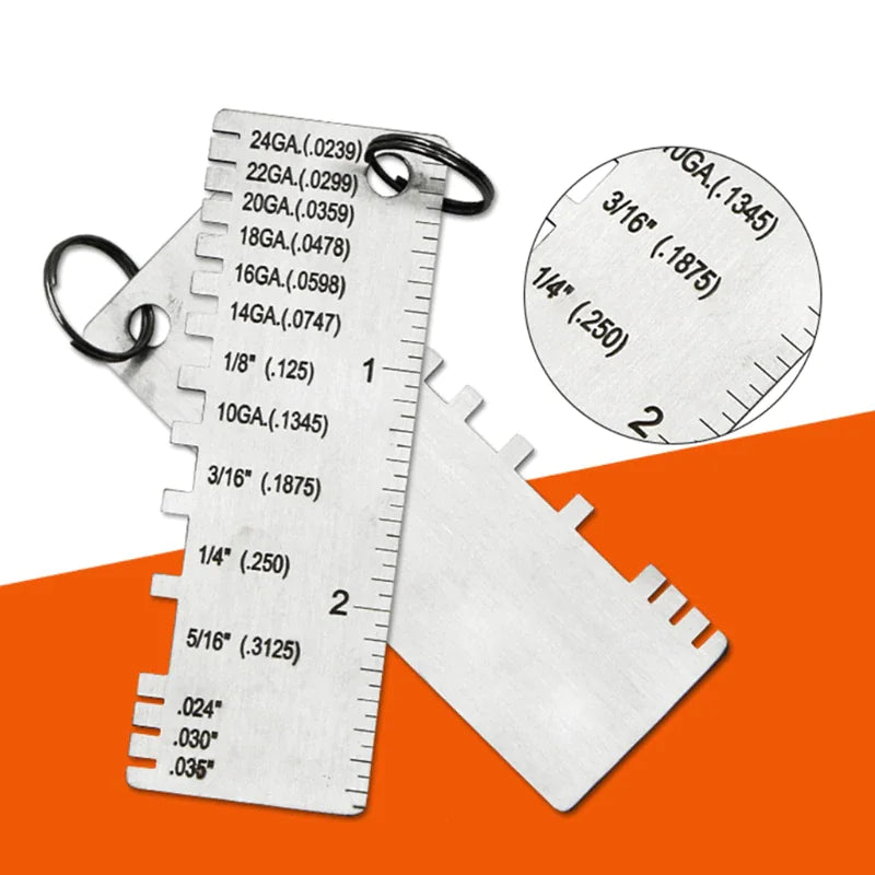 2PCS Thickness Gage Sheet Metal Gauge Measuring Tool Wire Gauge Stainless Steel by Anti Spier
