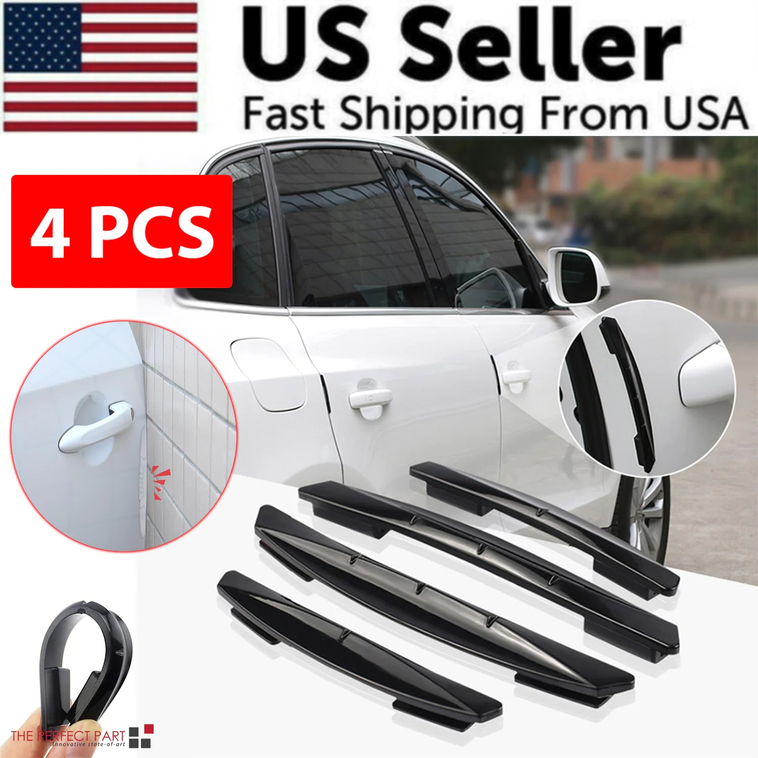 4x Anti-Collision Guard Strip Cover Car Accessories Door Edge Scratch Protector by Anti Spier