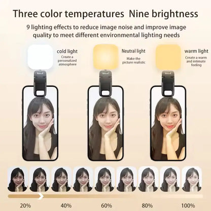 LED Clip-on Phone Light with Adjustable Stand by Anti Spier