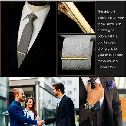 4PCS Mens Stainless Steel Tie Clip Necktie Bar Clasp Clamp Pin Gold Black Silver by Anti Spier