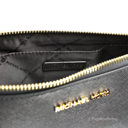 Michael Kors Jet Set Black Leather Tech Crossbody Bag by Anti Spier