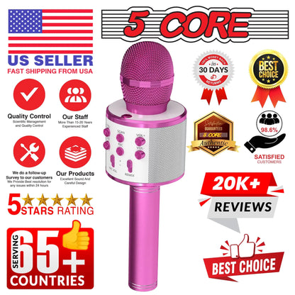 5Core Wireless Karaoke Microphone Bluetooth Mic Portable Handheld Microfonos Inalambricos by Anti Spier