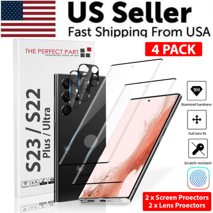 Tempered Glass Screen Protector Lens Hydrogel For Samsung S23 S22 Ultra Plus USA by Anti Spier