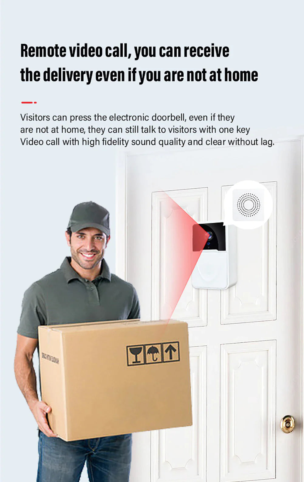 Wireless Security WiFi Smart Doorbell Intercom Video Camera Bell Chime Door Ring by Anti Spier