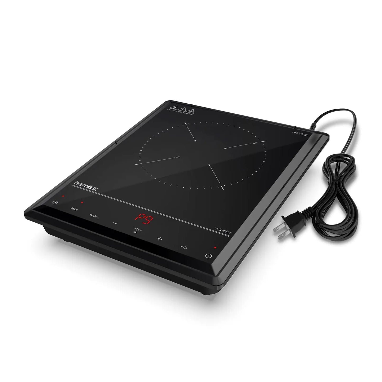 Hermitlux Induction Cooktop 1800W Fast Heating Portable Hot Plate 9 Power Levels Induction Burner with Easy Clean Glass Sensor Touch & Child Lock by Anti Spier