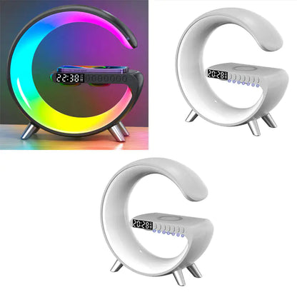 New Intelligent G Shaped LED Lamp Bluetooth Speake Wireless Charger Atmosphere Lamp App Control For Bedroom Home Decor by Anti Spier