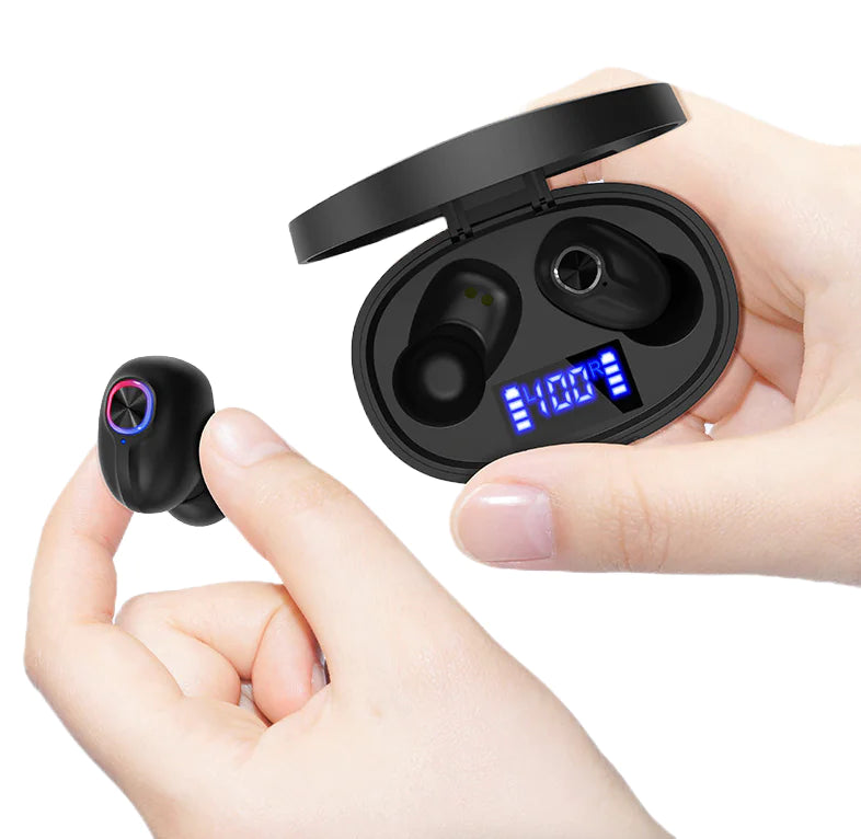 TWS Bluetooth Earbuds Waterproof Bluetooth 5.1 Headset Noise Cancelling Wireless by Anti Spier
