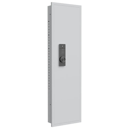 53Passwod Touch Panel In-Wall Safe,Hidden Wall Gun Safe For Rifles With Adjustable Shelves,Assembled Storage Multifunctional Wall Safe For Firearm And Valuables White-Digital by Anti Spier