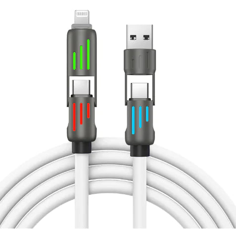 Colorful Four-In-One Fast Charge Cord by Anti Spier