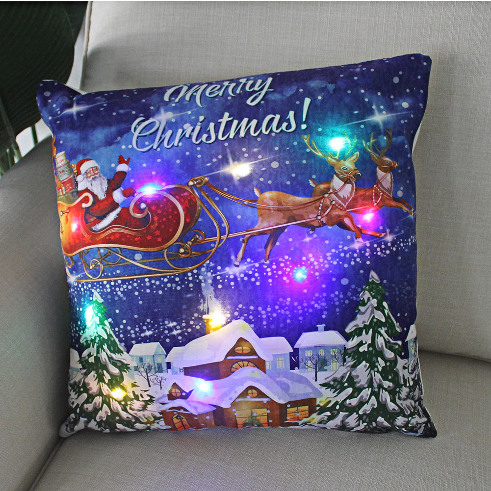 Super Soft Plush Christmas LED Lantern Pillowcase by Anti Spier