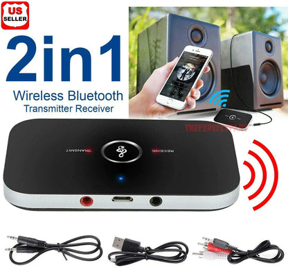 Bluetooth 5.0 Transmitter Receiver 2 IN 1 Wireless Audio 3.5mm Jack Aux Adapter by Anti Spier