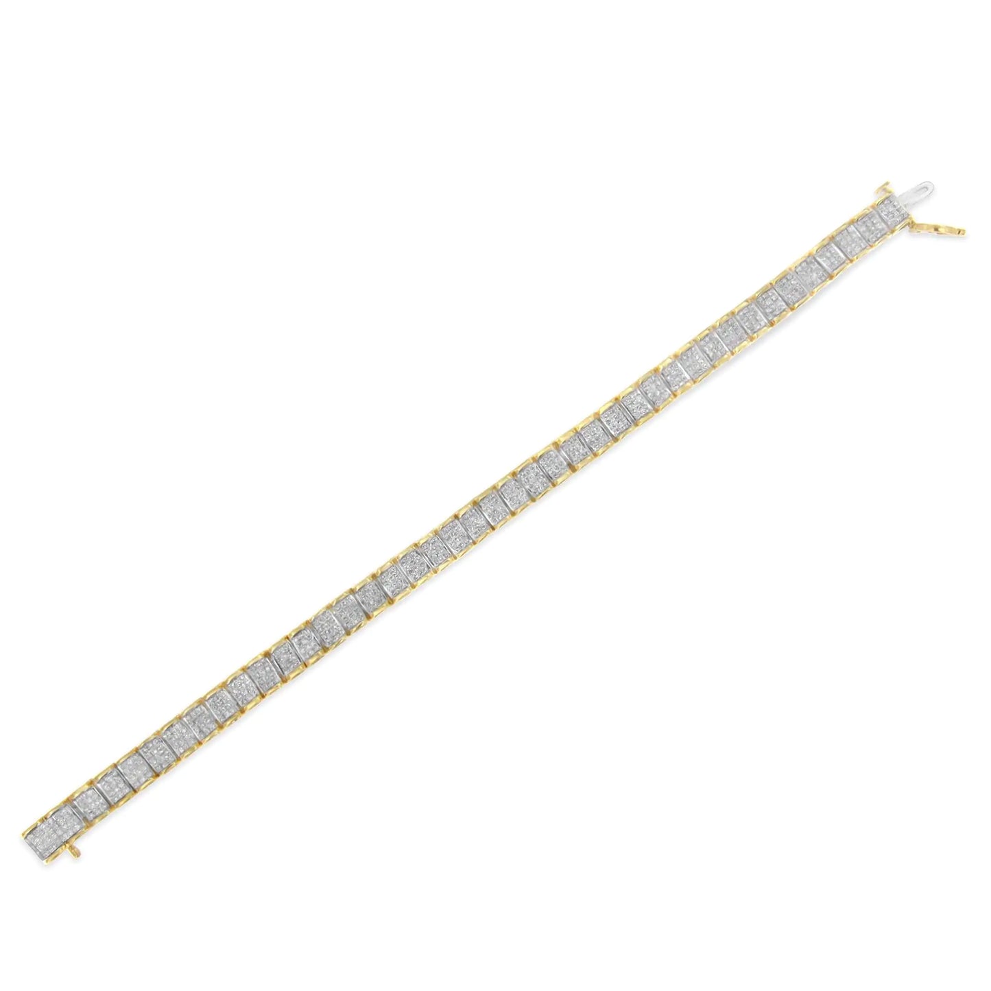14K Gold 5.00 Cttw Square Princess Cut White Diamond Rectangular Invisible Set Link Tennis Bracelet (H-I Color, SI2-I1 Clarity) - 7.25” Inches by Anti Spier