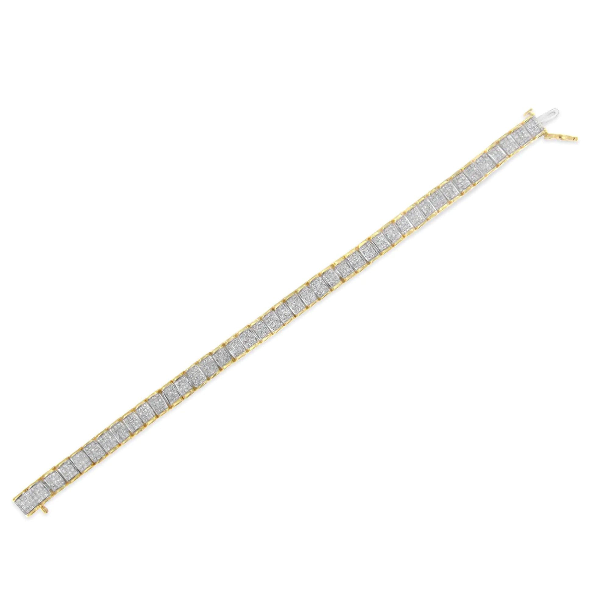 14K Gold 5.00 Cttw Square Princess Cut White Diamond Rectangular Invisible Set Link Tennis Bracelet (H-I Color, SI2-I1 Clarity) - 7.25” Inches by Anti Spier