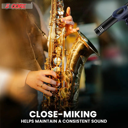5Core Dynamic Instrument Microphone Professional XLR Cardioid Pencil Stick Condenser Mic by Anti Spier