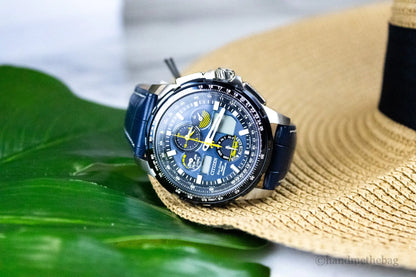 Citizen Blue Angels Skyhawk AT Crocodile Print Strap Watch by Anti Spier