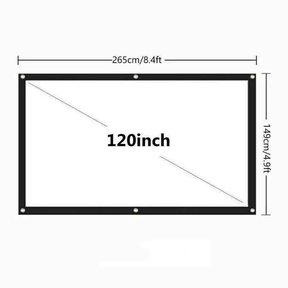Portable Foldable Projector Screen 16:9 HD Outdoor Home Cinema Theater 3D Movie by Anti Spier
