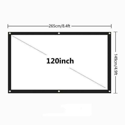 Portable Foldable Projector Screen 16:9 HD Outdoor Home Cinema Theater 3D Movie by Anti Spier