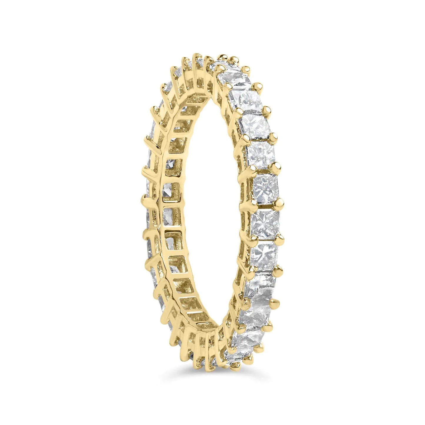 14K Yellow Gold 2.00 Cttw Shared Prong Set Princess Cut Diamond Eternity Band Ring (J-K Color, SI1-SI2 Clarity) - Ring Size 7 by Anti Spier