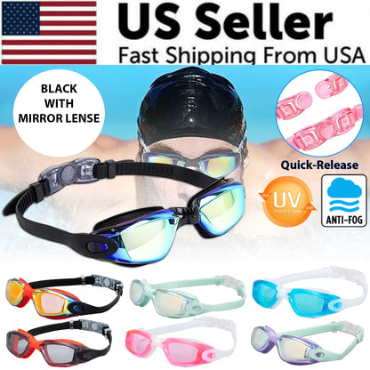 Clear Comfortable Swimming Goggles UV- Anti-Fog Swim Glasses Mirror Adult & Kids by Anti Spier