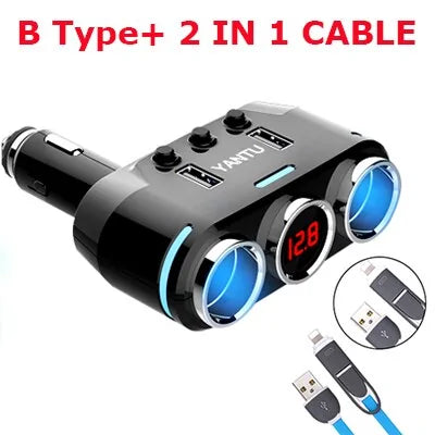 12V-24V Car splitter Cigarette Lighter Socket Plug Dual USB Charger Adapter by Anti Spier