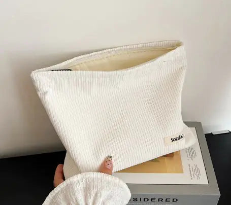 Corduroy Makeup Organizer Clutch by Anti Spier