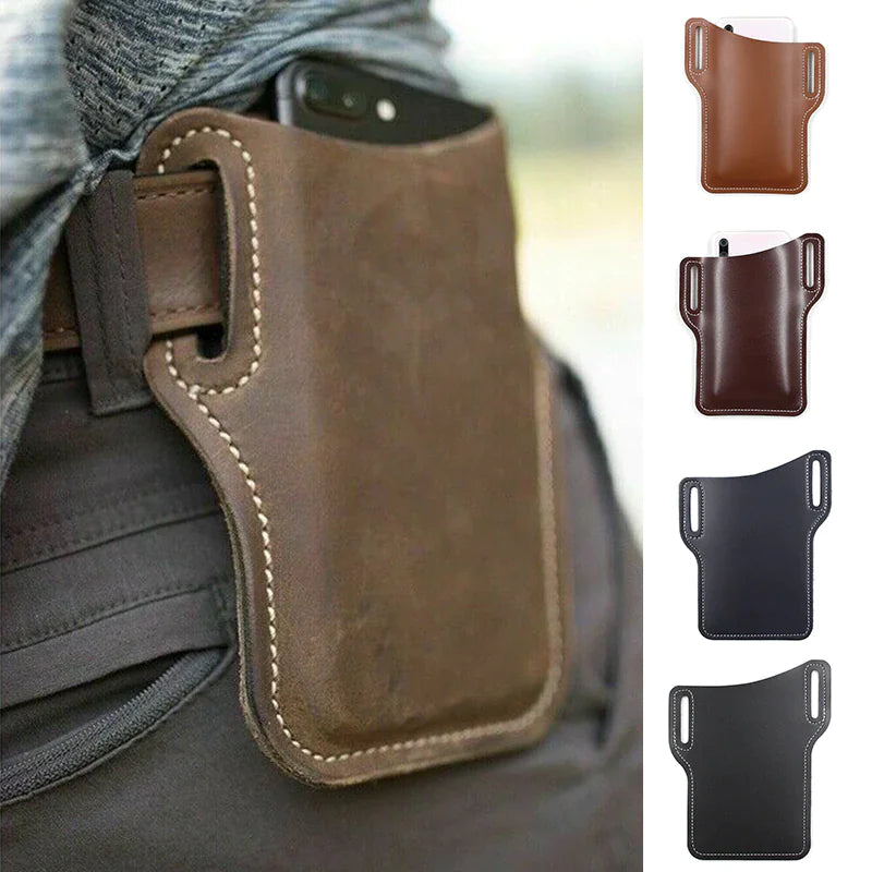 Men Cell Phone Belt Pack Bag Loop Waist Holster Pouch Case Leather Wallet Cover by Anti Spier