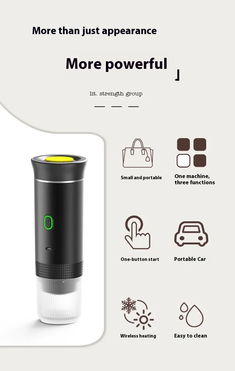 Portable Capsule Coffee Machine Electric Small Wireless Heating by Anti Spier