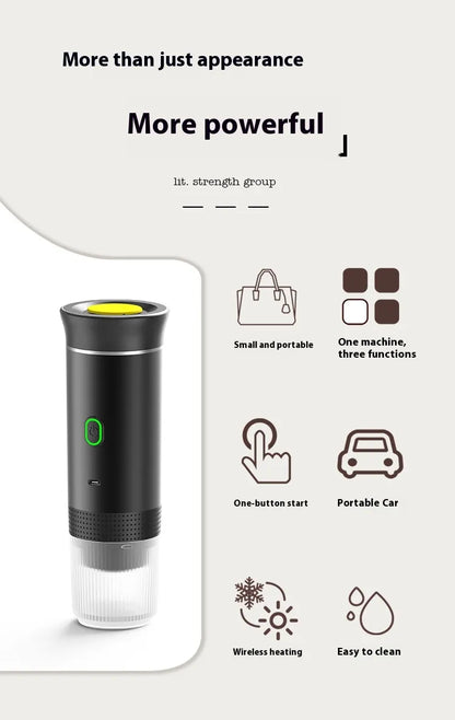 Portable Capsule Coffee Machine Electric Small Wireless Heating by Anti Spier