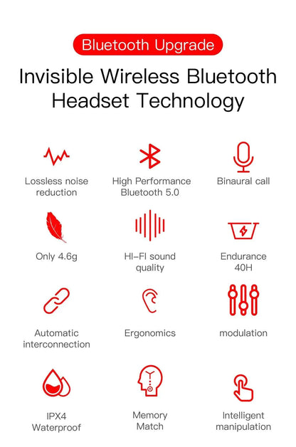 TWS Bluetooth Earbuds Waterproof Bluetooth 5.1 Headset Noise Cancelling Wireless by Anti Spier